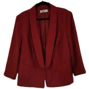 Jones Studio Blazer Women's 18W Red Career Office Jacket Classic Winter Blazer